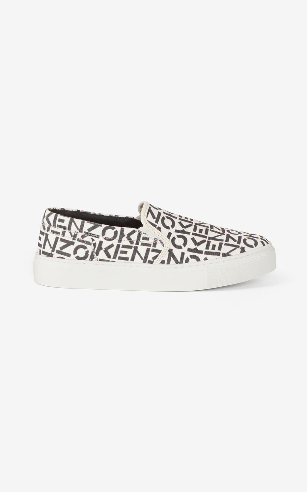 Baskets Kenzo K Skate Monogram laceless Femme Grise | PCGI-18047